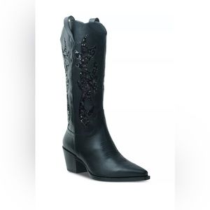 Black Sequin Cowgirl Boots